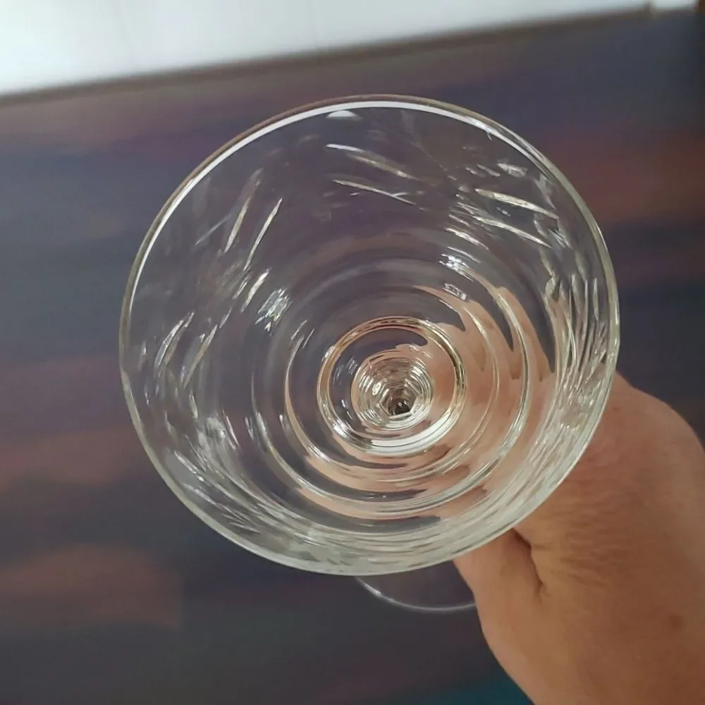 Set of 3 Vintage Crystal Wine Glasses